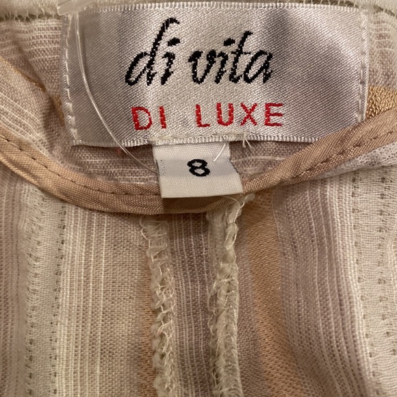 di vita Di Luxe Womens Trousers (8) Cream Metallic Gold Threading - Picture 7 of 8